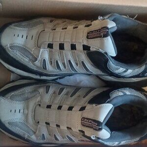 SKECHERS Extra Wide, After Burn M. Fit GRAY/BLACK, Memory Foam, Sneakers Men 8.5